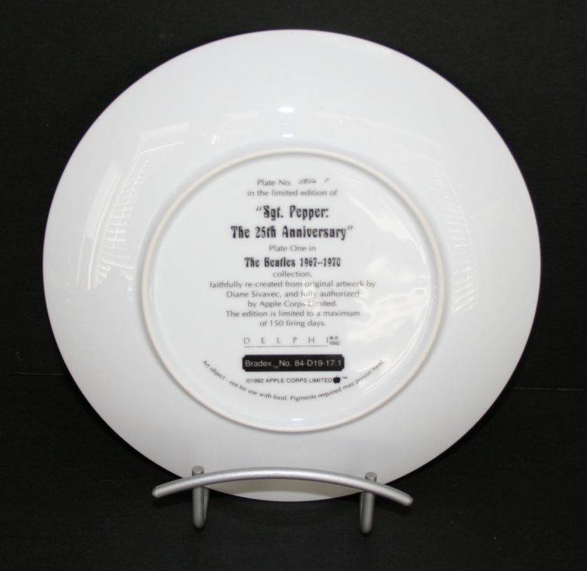 The Beatles SGT. PEPPER Porcelain Collector Plate  