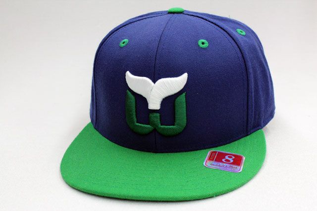 Hartford Whalers Blue Green NHL Mitchell & Ness Fitted Cap NEW 