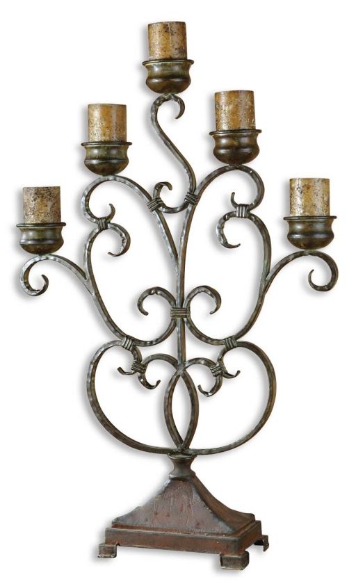 Iron Scroll Tall Table Candelabra  