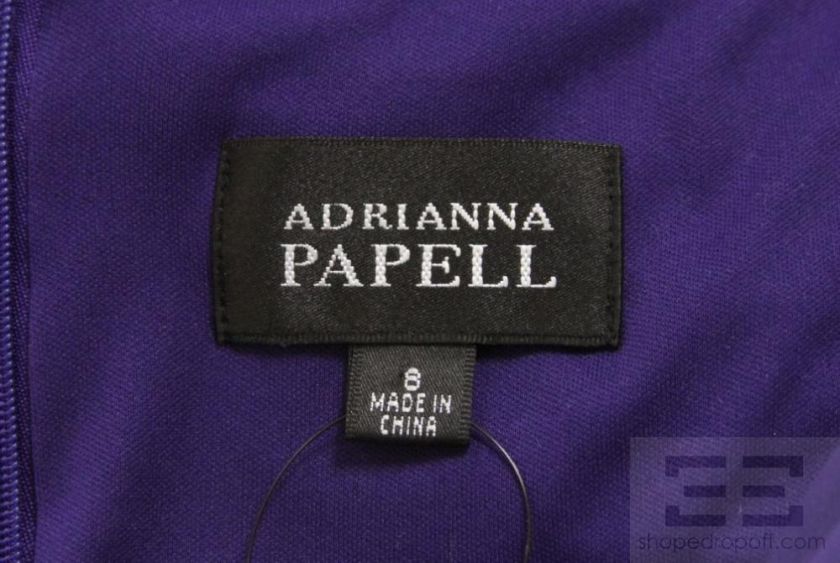Adrianna Papell Purple Tiered Ruffle Cap Sleeve Dress Size 8  