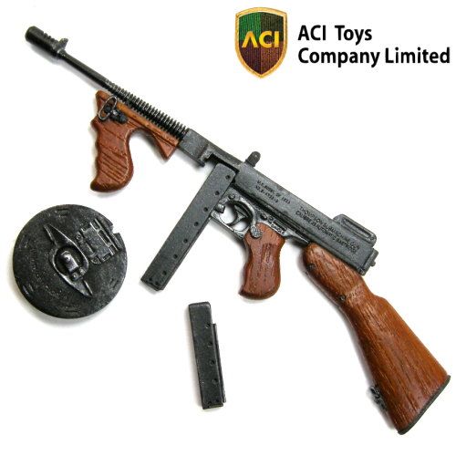 ACI 1/6 _ Thompson M1921 SMG _ Metal + Wood 1930s Gangster ACI 733 