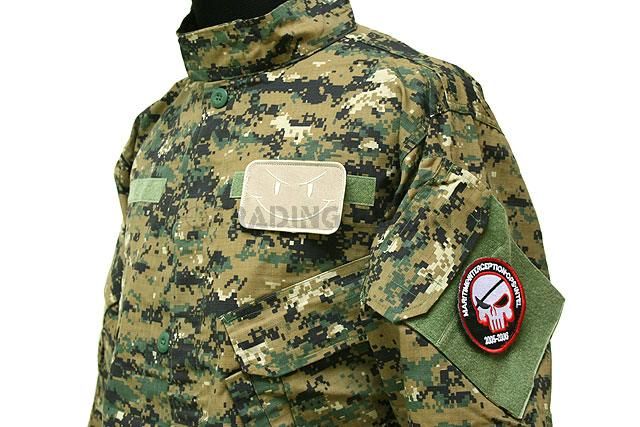 Army Suit Velcro Clothing Digital Green Camo CL 02 DGC  