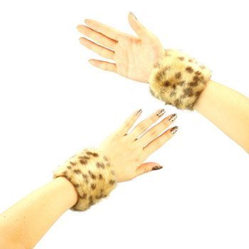 Winter Faux Fur Wrist Arm Warmer Cuff Slap On Wristband Fuzzy Furry 