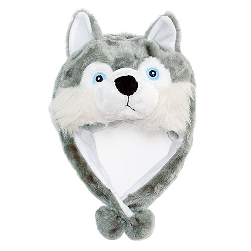 Gold Medal Gray Dog Faux Fur Plush Hat Boys Girls  