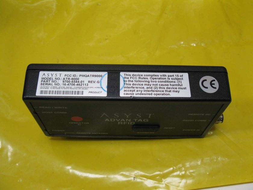 Asyst ATR 9000 Advan Tag RFID Reader 9700 6584 01 working  