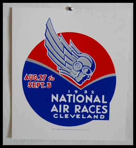 REPRO POSTER 1932 NATIONAL AIR RACES CLEVELAND  