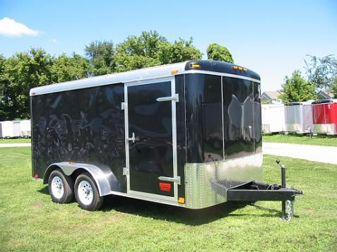 7246 Atlas 2012 Enclosed Trailer Black Ramp 7x14 New 7k GVW  