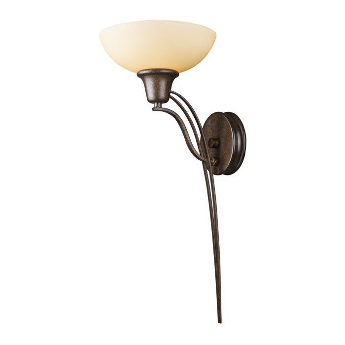 NEW 1 Light Wall Sconce Lighting Fixture, Dark Umber Bronze, Amber 