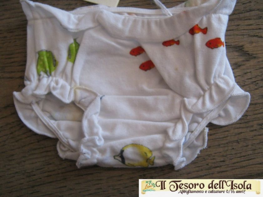 COSTUME SLIP SOTTOCOPERTA BIANCO PESCI GRIL 18 MESI  