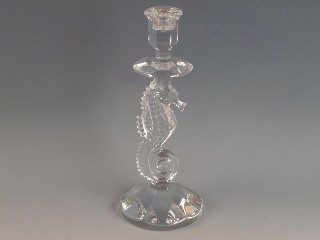 Waterford Crystal Seahorse Candlestick Candle Holder w/ Box  