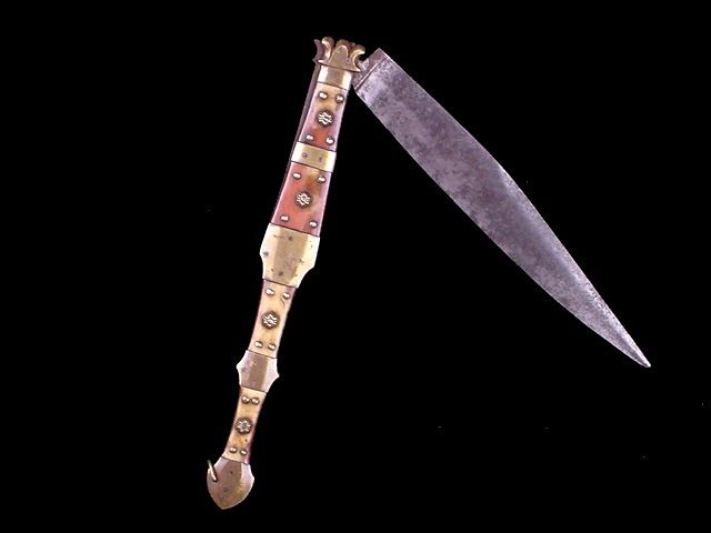 VERY NICE SPANISH NAVAJA FOLDING KNIFE 19TH CENTURY  