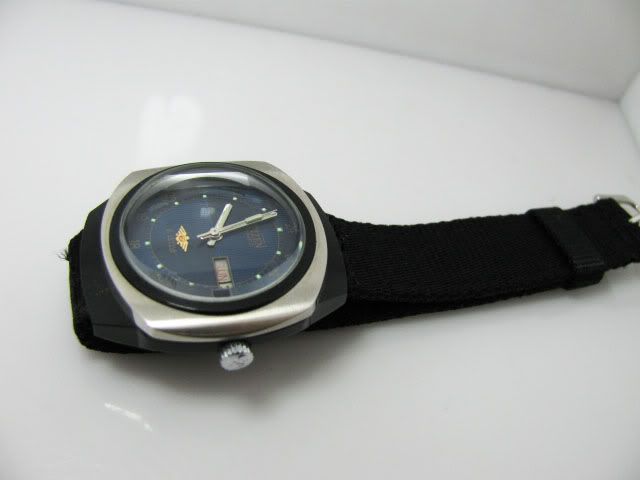 Vintage Citizen Auto Black Case Facet Gents 24 Hours.  