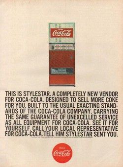 1967 Coke Coca Cola Stylestar Vending/Soda Machine Ad  