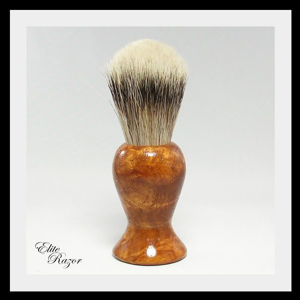 New Handmade Amboyna Burl 22mm Silvertip Shaving Brush  