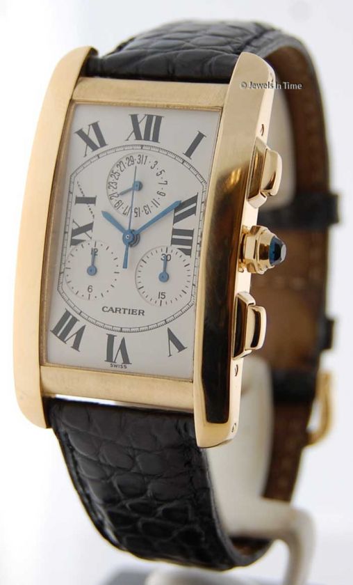 Cartier Tank Americaine Chronograph 18k Yellow Gold  