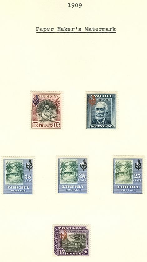 LIBERIA Collectors study #O59 61 #O63 8 1909 Issue  