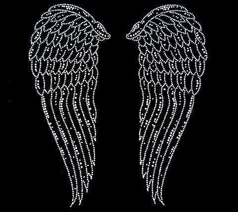 CRYSTAL RHINESTONE ANGEL FAIRY WINGS GOTHIC SWEATSHIRT  