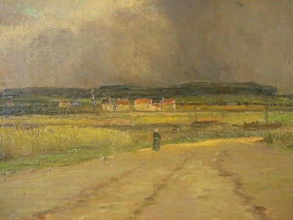 ANTIQUE Original 1897 PIERRE ERNEST PRINS Oil Painting CHOISY LE ROI 