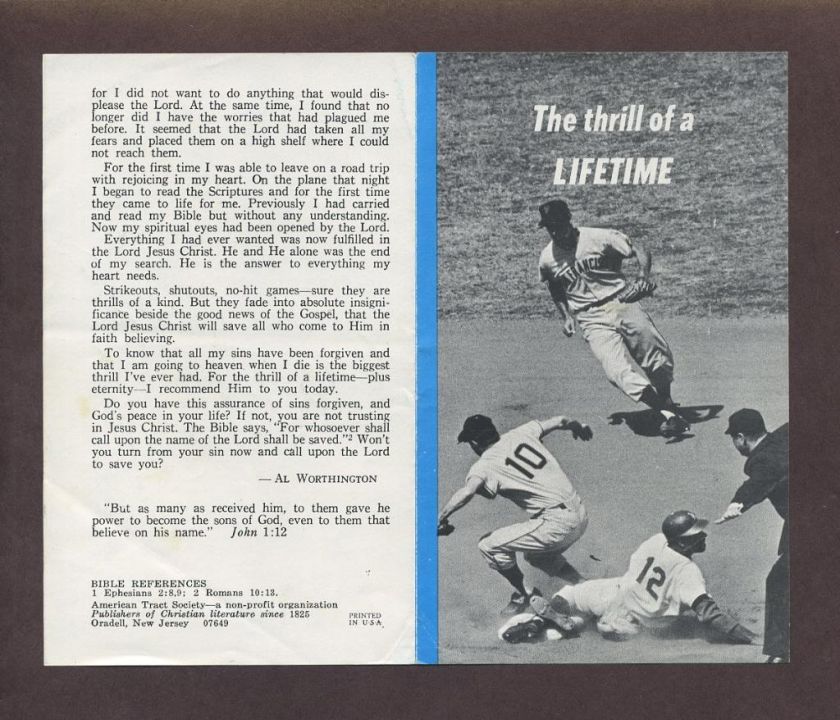 AL WORTHINGTON Signed Pamphlet THE THRILL OF A LIFETIME  