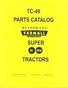 FARMALL SUPER H & HV PARTS MANUAL Print  