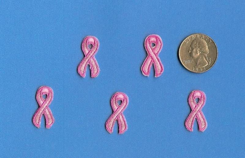 Lot Small Pink Breast Cancer Support Ribbon Patches  