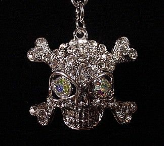 Crystal Diamond SKULL KEYCHAIN Key Fob Ring FREESHIP  