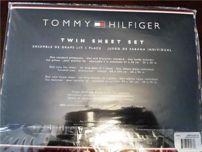 Tommy Hilfiger Twin Sheet Set   FISH BAY BLUE PATTERN    