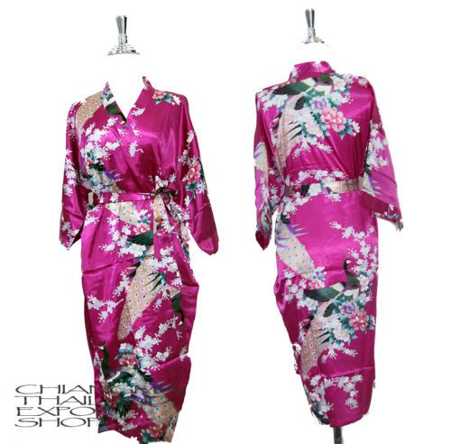 Chinese Silk Yukata Kimono Gown Robe Japanese Dress  