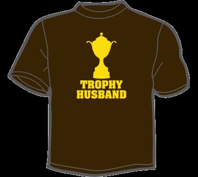 TROPHY HUSBAND T Shirt MENS funny vintage 80s marriage  