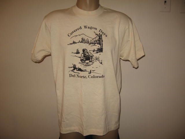   80s DEL NORTE COLORADO COVERED WAGON DAYS T Shirt MEDIUM tourist soft