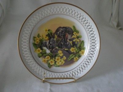 BING & GRONDAHL PIERCED MARILYN LEADER BUNNIES PLATE  