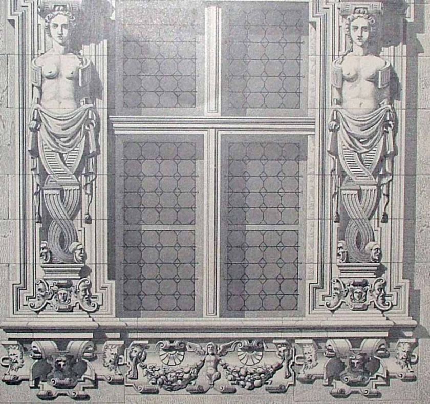 1881 César Daly BACHELIER ORNATE 1547 WINDOW SCULPTURE  