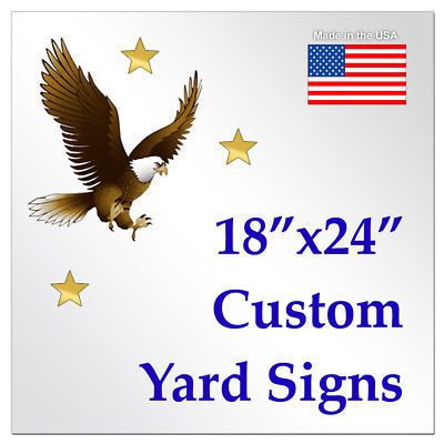 50 18x24 Real Estate Signs Custom Double Sided + Stakes  