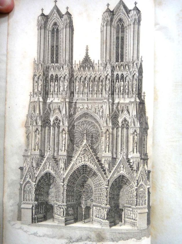 1811 antique FRENCH GOTHIC ARCHITECTURE whittington ★  