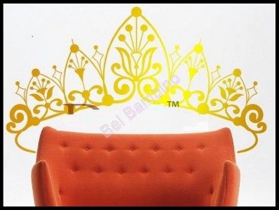 LARGE Vinyl BED HEAD BOARD ♥ Removable Wall Sticker Princess Style 