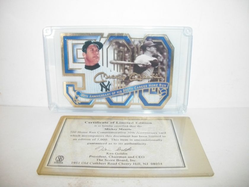 30th Anniversary Card MICKEY MANTLE 500th HOME RUN b  