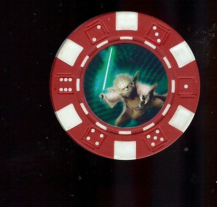 New Red Yoda Poker Chip Card Guard Star Wars  