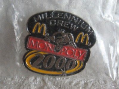 NEW McDonalds Hat Collar Pin Millennium Crew Monopoly  