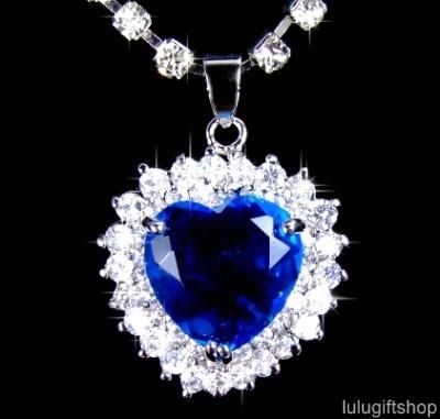 TITANIC HEART OF OCEAN NECKLACE USE SWAROVSKI CRYSTAL  