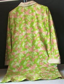 Vintage THE LILLY Butterfly Print PULITZER DRESS w/LACE  