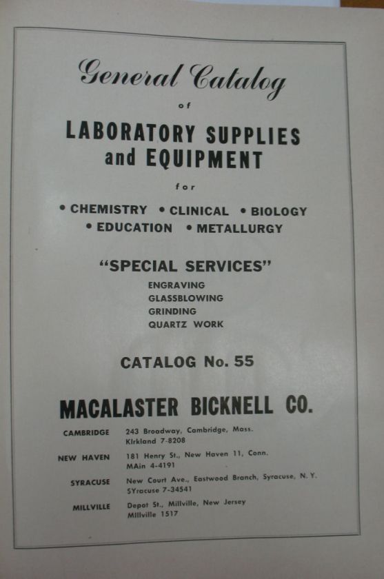 Macalaster Bicknell Catalog Asbestos Laboratory Labline Precision 