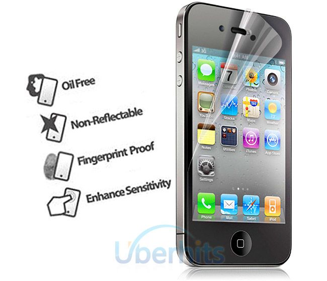 3X ANTI GLARE LCD SCREEN PROTECTOR FILM FOR IPHONE 4 4S 4GS S 4G 