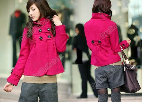 Korean Women’s Fashion Temperament Jacket Turtleneck Coat Outwear 4 