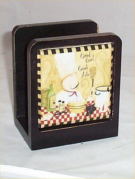 Fat Chef Solid Wood Napkin Holder Bistro Home decor B/b  