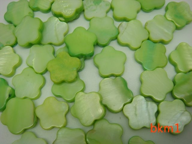 Mother of pearl MOP Shell Beads Flower 18 Colors BKM  