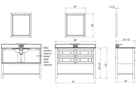 48 Alder Black Bathroom Vanity Preassembled Top & Bowl  