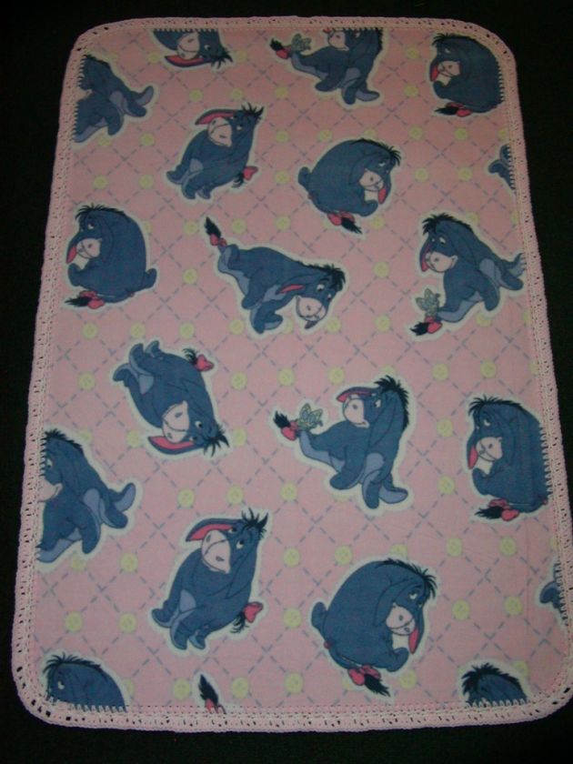 CRIB/TODDLER BLANKET&PILLOWCASE EEYORE, BUTTONS & PINK  