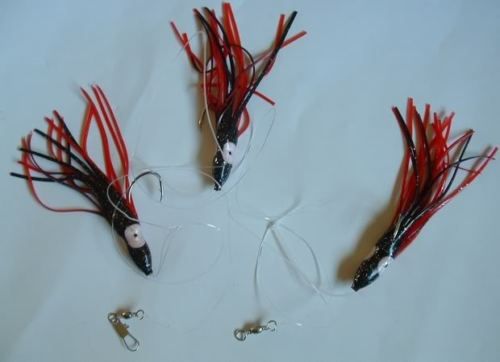 Set New Rigged 15 Squid Skirt TrollingFishing Lure 5  