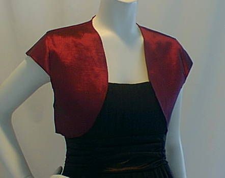 New Royal Satin Bolero Jacket Cap Sleeves XL Plus Cover  