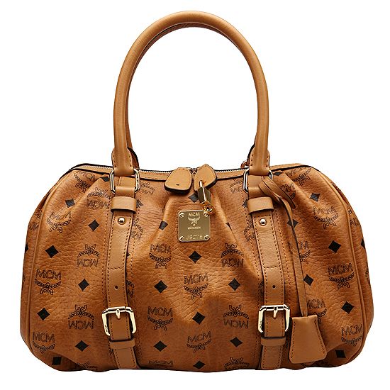 NWT MCM Boston Bag VISETOS Vintage Brown  